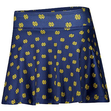 Women's ZooZatz Navy Notre Dame Fighting Irish Allover Print Flowy Skort