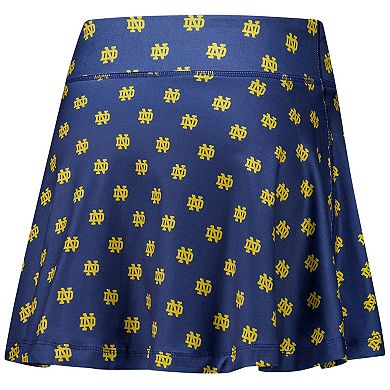 Women's ZooZatz Navy Notre Dame Fighting Irish Allover Print Flowy Skort