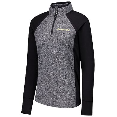 Women's Black/Heather Gray Army Black Knights Finalist Raglan Quarter-Zip Jacket
