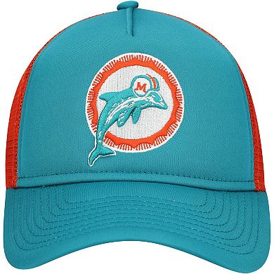 Youth New Era Aqua Miami Dolphins A-Frame 9FORTY Trucker Adjustable Hat