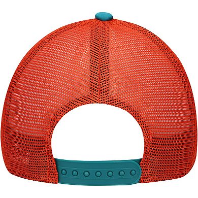 Youth New Era Aqua Miami Dolphins A-Frame 9FORTY Trucker Adjustable Hat