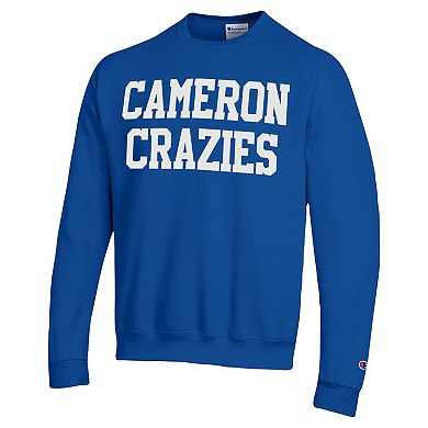 Men's Champion Royal Duke Blue Devils Cameron Crazies Pullover Sweatshirt