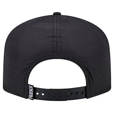 Men's New Era Black Philadelphia 76ers Vented 9FIFTY A-Frame Snapback Hat