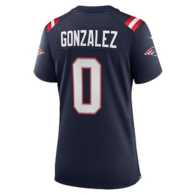 Women's Nike Christian Gonzalez Navy New England Patriots Team Game Jersey