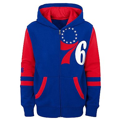 Preschool Royal Philadelphia 76ers Straight To The League Full-Zip Hoodie
