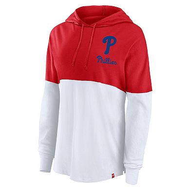 Women's Fanatics Red/White Philadelphia Phillies Backup Option Pullover Hoodie