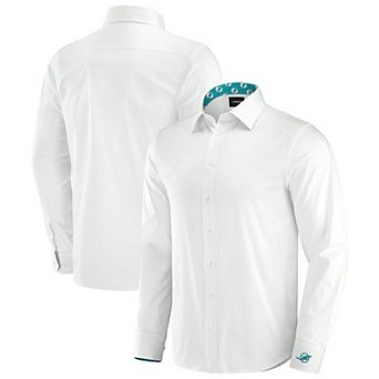 Men's J. Palmer White Miami Dolphins Man-In-Motion Long Sleeve Button-Up Dress Shirt