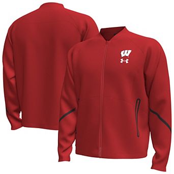 Men's Under Armour Red Wisconsin Badgers Unstoppable Full-Zip Bomber Jacket