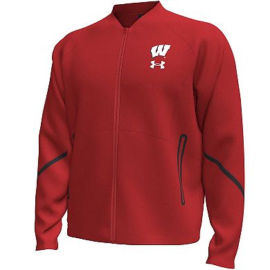 Men's Under Armour Red Wisconsin Badgers Unstoppable Full-Zip Bomber Jacket