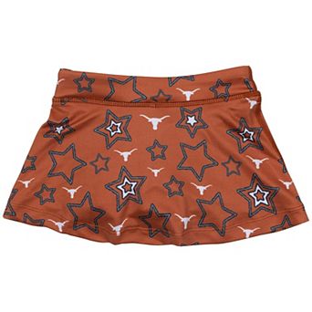 Girls Toddler ZooZatz Texas Orange Texas Longhorns Star Flowy Skort