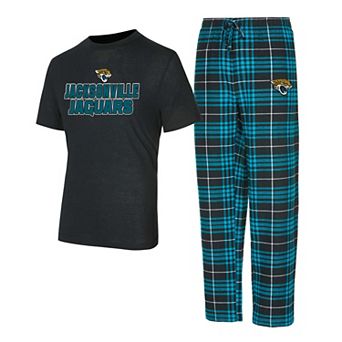 Men's Concepts Sport Black/Teal Jacksonville Jaguars Vector T-Shirt & Flannel Pants Sleep Set