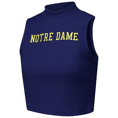 Women's ZooZatz Navy Notre Dame Fighting Irish Cropped Tank Top