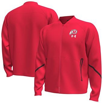 Men's Under Armour Red Utah Utes Unstoppable Full-Zip Bomber Jacket