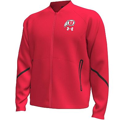 Men's Under Armour Red Utah Utes Unstoppable Full-Zip Bomber Jacket