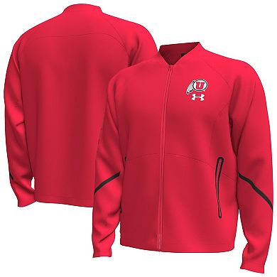 Men's Under Armour Red Utah Utes Unstoppable Full-Zip Bomber Jacket