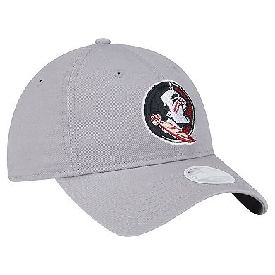 Women's New Era Gray Florida State Seminoles Logo 9TWENTY Adjustable Hat