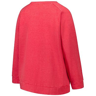 Women's Fanatics Red Kansas City Chiefs Acid Wash Raglan Pullover Sweatshirt