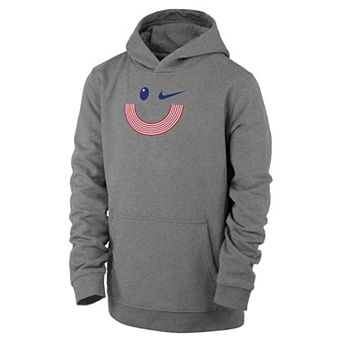Youth Nike Gray Team USA Smiley Club Fleece Pullover Hoodie