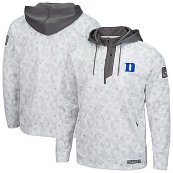 Men's Colosseum Arctic Camo Duke Blue Devils OHT Military Appreciation Quarter-Zip Hoodie