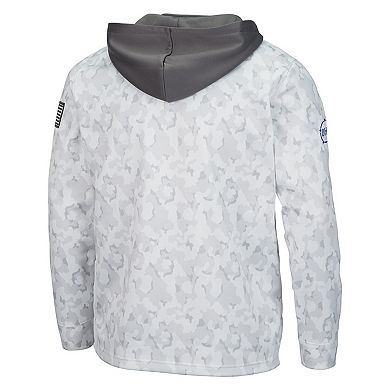 Men's Colosseum Arctic Camo Duke Blue Devils OHT Military Appreciation Quarter-Zip Hoodie