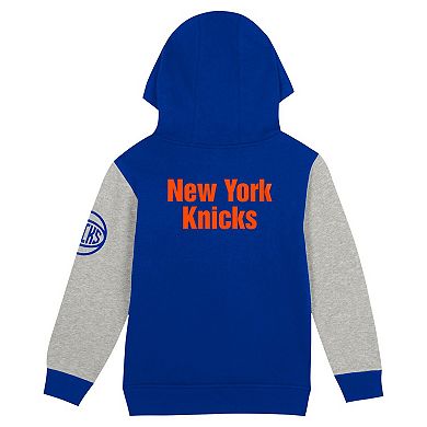 Toddler Blue New York Knicks Fair Catch Fleece Pullover Hoodie