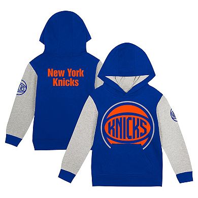 Toddler Blue New York Knicks Fair Catch Fleece Pullover Hoodie