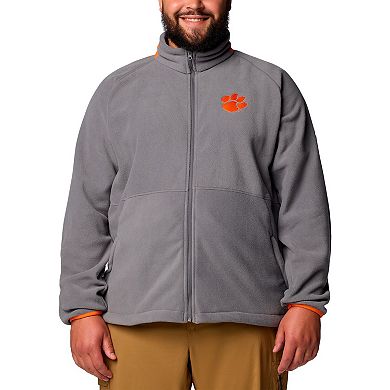 Men's Columbia Gray Clemson Tigers Big & Tall Flanker�� IV Fleece Raglan Full-Zip Jacket