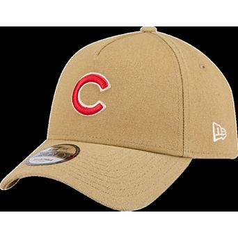 Men's New Era Khaki Chicago Cubs Logo Essentials 9FORTY A-Frame Adjustable Hat