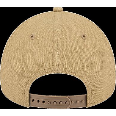 Men's New Era Khaki Chicago Cubs Logo Essentials 9FORTY A-Frame Adjustable Hat
