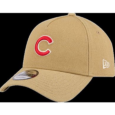 Men's New Era Khaki Chicago Cubs Logo Essentials 9FORTY A-Frame Adjustable Hat