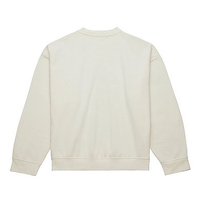 Women's Mitchell & Ness Cream Philadelphia 76ers Hardwood Classics Pullover Sweatshirt