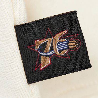 Women's Mitchell & Ness Cream Philadelphia 76ers Hardwood Classics Pullover Sweatshirt