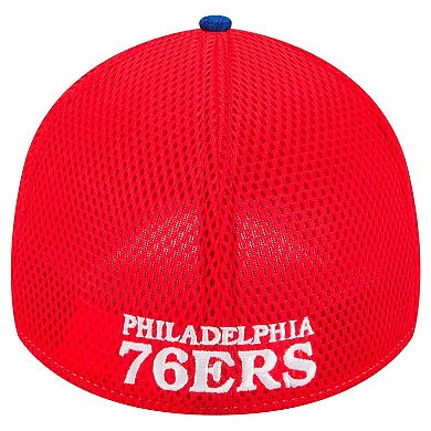 Men's New Era Royal/Red Philadelphia 76ers Active Tech Neo Flex 39THIRTY Flex Hat