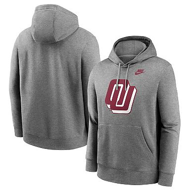 Oklahoma Inspired Fleece Pullover Hoodie Dark Grey Marle