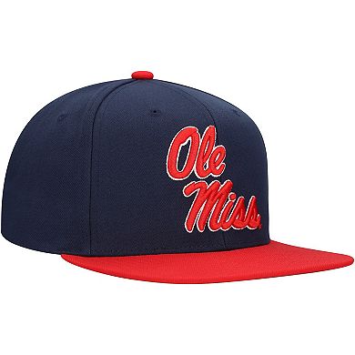 Men's Mitchell & Ness Navy/Red Ole Miss Rebels 2-Tone 2.0 Snapback Hat
