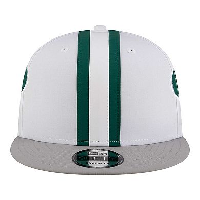 Men's New Era White New York Jets Throwback Helmet 9FIFTY Snapback Hat