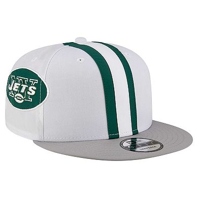 Men's New Era White New York Jets Throwback Helmet 9FIFTY Snapback Hat