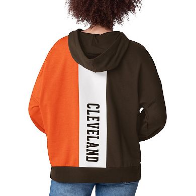 Women's Starter Brown Cleveland Browns Power Move Long Sleeve Pullover Hoodie