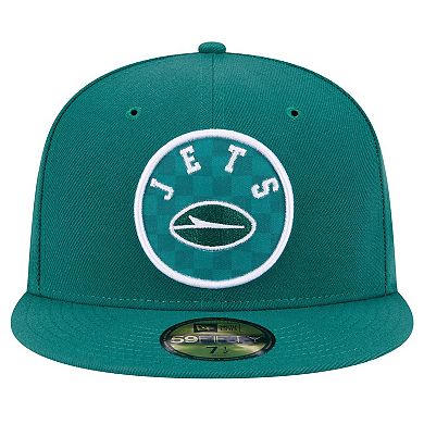 Men's New Era Green New York Jets Checkered 59FIFTY Fitted Hat