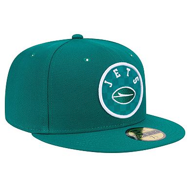 Men's New Era Green New York Jets Checkered 59FIFTY Fitted Hat