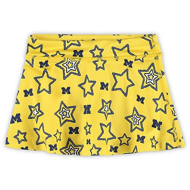 Girls Toddler ZooZatz Maize Michigan Wolverines Star Flowy Skort