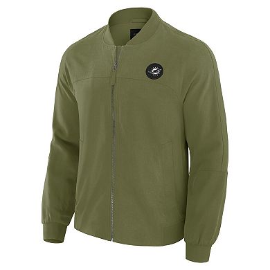 Men's J. Palmer Olive Miami Dolphins Lightweight Cover-4 Tri-Blend Full-Zip Jacket