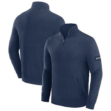 Men's J. Palmer Navy New England Patriots Franchise Quarter-Zip Sweater