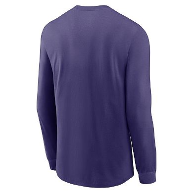 Men's Nike Purple Clemson Tigers Alternate Logo Long Sleeve T-Shirt