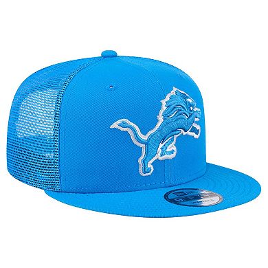 Men's New Era Blue Detroit Lions Main Trucker 9FIFTY Snapback Hat