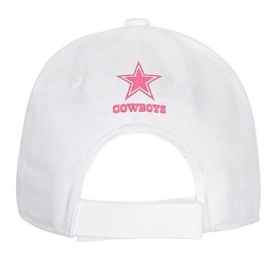 Girls Youth Dallas Cowboys All White Structured Adjustable Hat