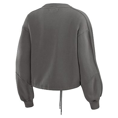 Women's WEAR by Erin Andrews Black Jacksonville Jaguars Washed Fleece Long Sleeve T-Shirt & Shorts Lounge Set