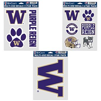 WinCraft Washington Huskies Three-Pack Fan Decal Set
