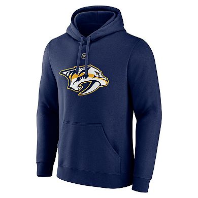 Men's Fanatics Steven Stamkos Navy Nashville Predators Authentic Stack Name & Number Tri-Blend Pullover Hoodie