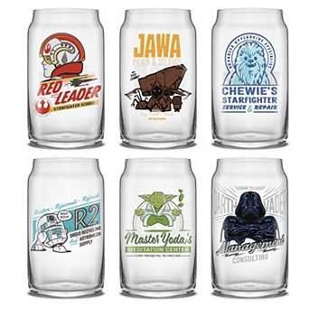 Star Wars Retro 6 pc Glass Can Tumbler Set